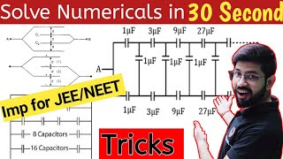 Tricks Capacitor Numerical  Infinite ladder  Adjacent plate capacitor  Physics 12 NEET JEE trick [upl. by Auqenat]