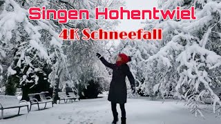 Singen Hohentwiel🇩🇪 Erster Schneefall des Winters in Singen Hohentwiel 4k Walking in the Snow [upl. by Rairb818]