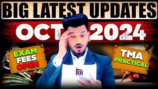 NIOS Big Latest Updates October Exam Fee 2024 Last Date  TMA Practical amp Theory Date Sheet [upl. by Kronick]