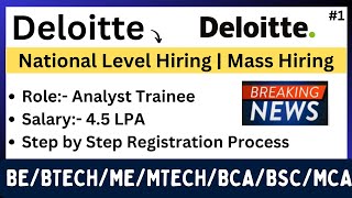 Deloitte National Level Hiring  Mass Hiring 2024  BEBTECHBCABSCMEMTECHMCA  PART1 [upl. by Livingstone978]