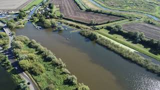 Earith Cambridgeshire Hundred foot drain after heavy rainfall Flooding 28924 [upl. by Avlasor]