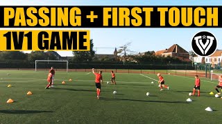 Passing  1v1 Game  Soccer Exercises  U10  U11  U12  U13  U14 [upl. by Mick]