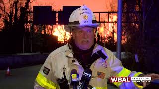 Fire Chief of Baltimore City James Wallace talks about massive fire near I83 [upl. by Dara]