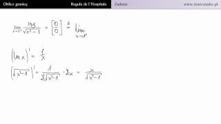 Reguła de lHospitala  zadanie 2 [upl. by Asirem]