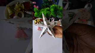 Easy crafts Christmas star with paper shorts craft christmasshorts craftifywithdeeampdiv [upl. by Anisamoht]