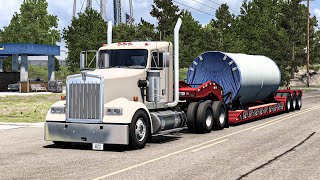 Kenworth W900 Day Cab Transports Wind Turbine Tower  American Truck Simulator Full Gameplay [upl. by Rhys]