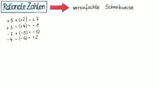 Die vereinfachte Schreibweise beim Rechnen mit rationalen Zahlen  Mathematik [upl. by Eerihs58]