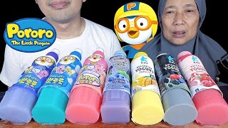 MUKBANG PUDING SUSU  Pororo  Cimory  Bulgarian  RASA Peach  Susu  Blueberry  Mangga [upl. by Jobey]