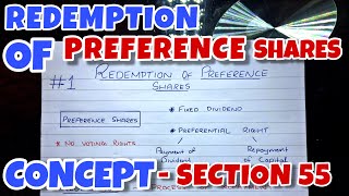 1 Redemption of Preference Shares  Concept By Saheb Academy  BCOM  BBA  CA INTER [upl. by Dduj815]