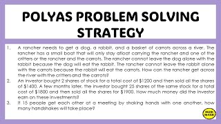 POLYAS PROBLEM SOLVING STRATEGY [upl. by Orlene]