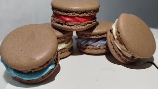 TRY MAKING MACARONS PART 3  CHOCOLATE MACARONS  FILLING BUTTERCREAM [upl. by Naira95]