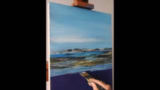 speed painting paysage marin à lacrylique par Nathalie JAGUIN [upl. by Noicpecnoc]