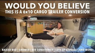 Would You Believe This Is A 6x10 Cargo Trailer Conversion Our Best Cargo Trailer Design Yet [upl. by Gadmon]