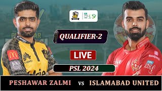 ISLAMBAD UNITEDS vs PESHAWAR ZALMI PSL 2024 ELIMINATOR MATCH LIVE  IU vs PZ MATCH SCORES iu 9 OV [upl. by Cerelly]