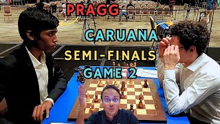 Did Caruana punish Praggs opening mistake  World Cup 2023 Semifinals  Commentary by Sagar [upl. by Reamonn404]