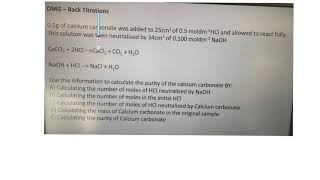 AS Chemistry OMG  Back titrations [upl. by Innus]