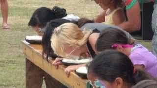 Kids Pie Eating Contest at Kauai Coconut Festival 2012 [upl. by Newmann]