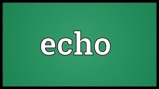 Echo Meaning [upl. by Clothilde]