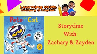 Zachary amp Zaydens Thrilling Storytime Pete the Cats OutofThisWorld Journey [upl. by Nagey670]