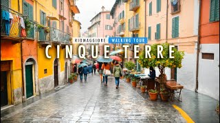 Cinque Terre Italy  Riomaggiore  Walking Tour 4k in the Rain 4K60fps HDR [upl. by Scornik58]