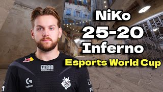 CS2 POV  G2 NiKo 2520 vs The MongolZ Inferno Esports World Cup 2024 [upl. by Aynotal]