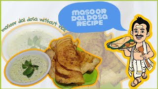 Masoor dal dosa amp garlic rayta recipe  masoor dal dosa without rice  dosadelight food dosa [upl. by Jamille626]