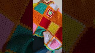 Completed a 66 granny square multicolor blanket crotchet [upl. by Brianna]