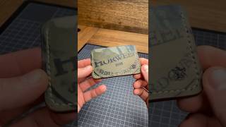 Turn remnant of Horween Shell Cordovan with stamp into cardholder💵💳 leathercrafts asmr [upl. by Colas]