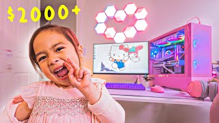 I Built My Sister A GAMING SETUP she’s 6 [upl. by Dlaregztif]