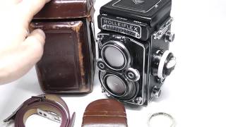 ROLLEIFLEX ローライフレックス 35F Xenotar クセノタール 75mmF35（中村光学OH済） 純正フード  純正革ケース  新品革ストラップ [upl. by Yelram]