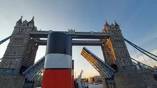 Waverley Paddle Steamer Passing Under Londons Tower Bridge 5th October 2024 [upl. by Sandeep146]