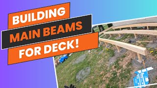 Building MAIN DECK beams for a FLOATING DECK made easy How to build a 12 x 24 Ft DECK [upl. by Kaete]