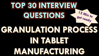 Granulation process for tablet manufacturing in Pharmaceutical industry l 30 Question and answers [upl. by Meredi]