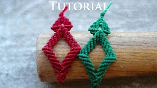 tutorial aros macrame en forma de rombo [upl. by Noryak]