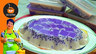 Milky Ube Sagot Gulaman Jelly Dessert  Easy Gulaman Dessert  Panghandaan dessert idea [upl. by Ardeth]