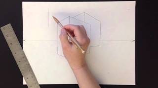 Drawing overlapping boxes in 2 Point Perspective [upl. by Edan435]