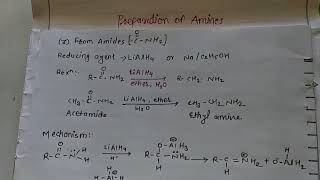 Reduction of amides to amines preparation of amine [upl. by Amoihc]