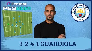 Pep Guardiola 3241 Manchester City2223 PES 2021 Tácticas [upl. by Elburt178]