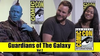 Guardians of The Galaxy Vol 2  2016 Comic Con Panel Chris Pratt Zoe Saldana Michael Rooker [upl. by Elleuqram]