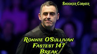 Ronnie oSullivan fastest 147 break ever  Snooker Corner [upl. by Lejeune]