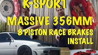 MASSIVE 356MM 8POT BIG BRAKE INSTALL  TURBO COMMODORE BEAST P1 [upl. by Vivian]