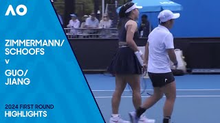 SchoofsZimmermann v JiangGuo Highlights  Australian Open 2024 First Round [upl. by Strickler]