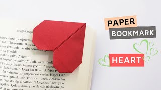 Kağıttan Kolay Kitap Ayracı Yapımı  Origami Kalp Kitap Ayracı [upl. by Branch292]