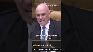 Alexandre de Moraes fala sobre descriminalização do porte de drogas para consumo próprio [upl. by Eihctir]