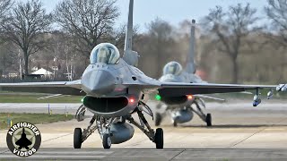 5x Dutch F16  Runway 24L departures  Volkel Air Base UDEEHVK [upl. by Celka233]