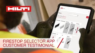 Hilti Firestop Selector Submittal and Engineering Judgement App  Customer Testimonial [upl. by Jorry]