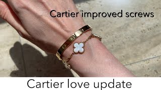 CARTIER LOVE BRACELET UPDATE amp IMPROVEMENTS  Cartier love bracelet stack [upl. by Brandie]