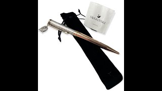 NEW SWAROVSKI CRYSTAL CRYSTALLINE BALLPOINT PEN ROSE GOLD 5479552 NEW IN POUCH [upl. by Aicen]