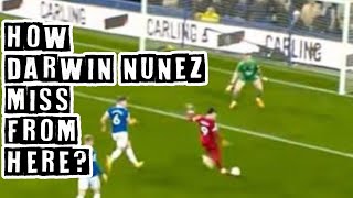 Darwin Nunez Terrible MISS vs Everton Darwin Nunez cost Liverpool the Title [upl. by Kata324]