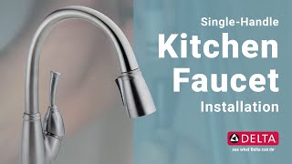 How to Install a Single Handle Kitchen Faucet  Delta Faucet [upl. by Erasmus]